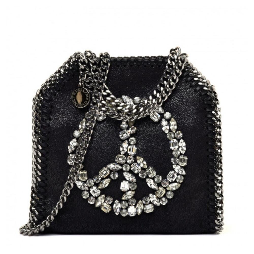 Stella McCartney Tiny Falabella Jewled Peace Bag Vegan Suede Shoulder / Hand Bag